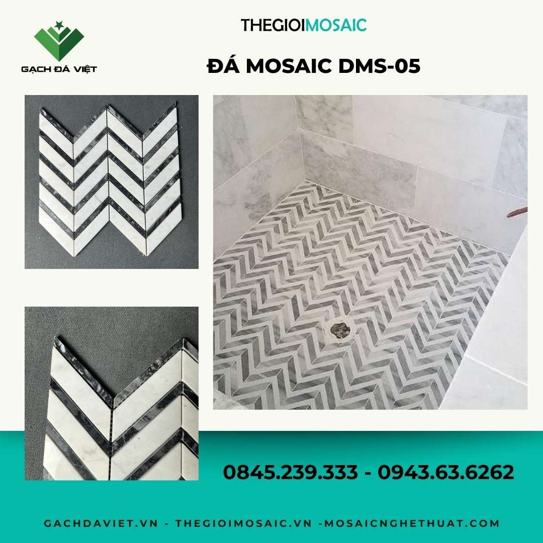 Đá mosaic xương cá DMS-05