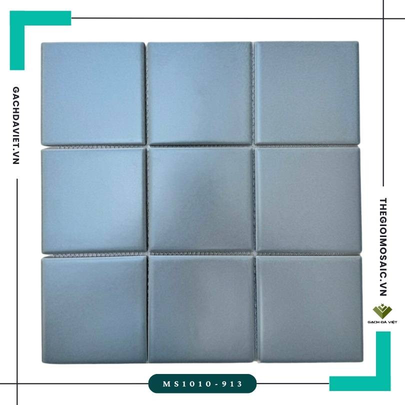 Gạch mosaic 10x10 màu xám đậm mờ MS1010-913