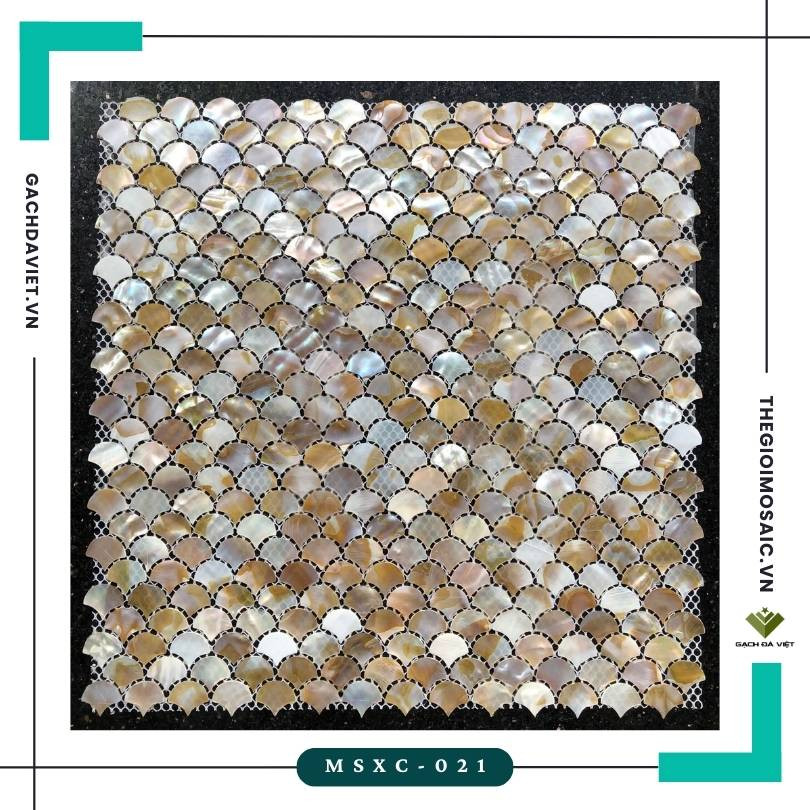 Gạch mosaic ốc xà cừ vảy cá mã MSXC-21