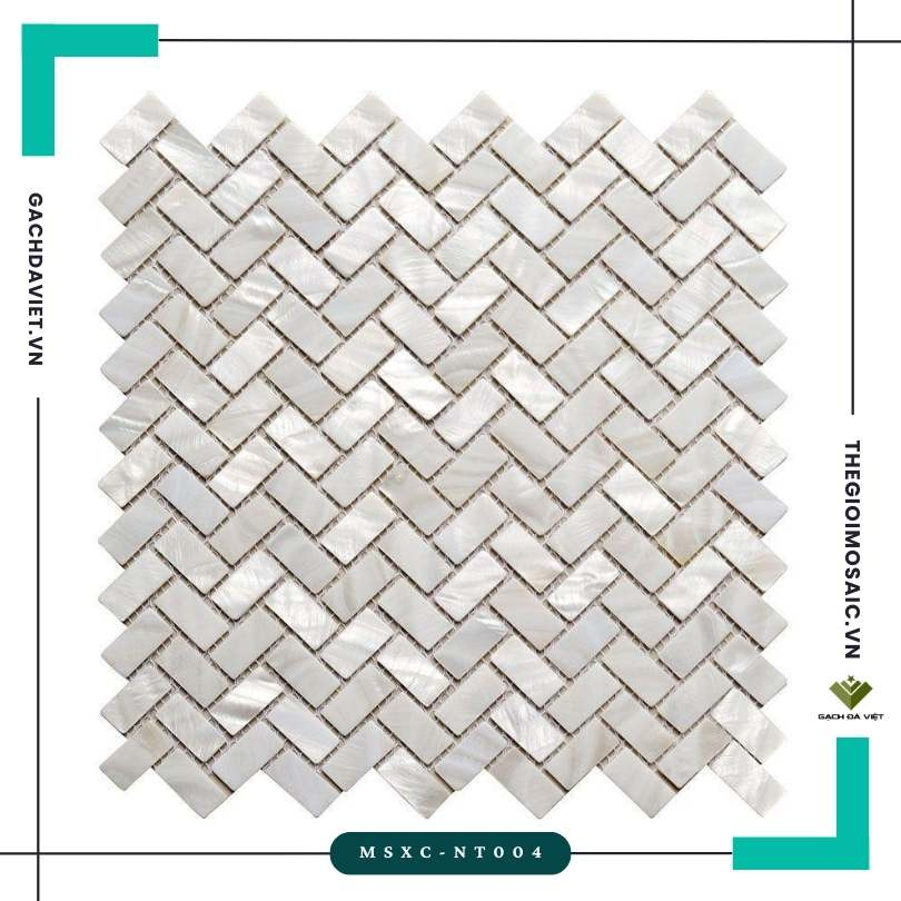 Gạch mosaic ốc xà cừ xương cá trắng MSXC-NT004