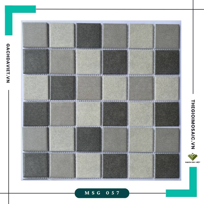 Gạch mosaic gốm sứ mix màu xám KT 48x48 MSG-057