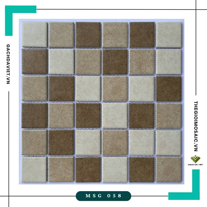 Gạch mosaic gốm sứ mix màu xám KT 48x48 MSG-058