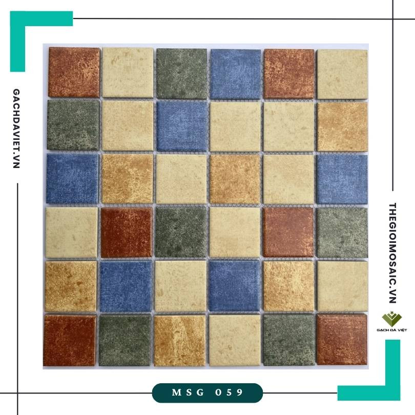 Gạch mosaic gốm sứ mix màu KT 48x48 MSG-059