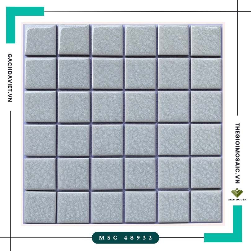 Gạch mosaic gốm men rạn màu trắng KT 48x48 MSG-48932