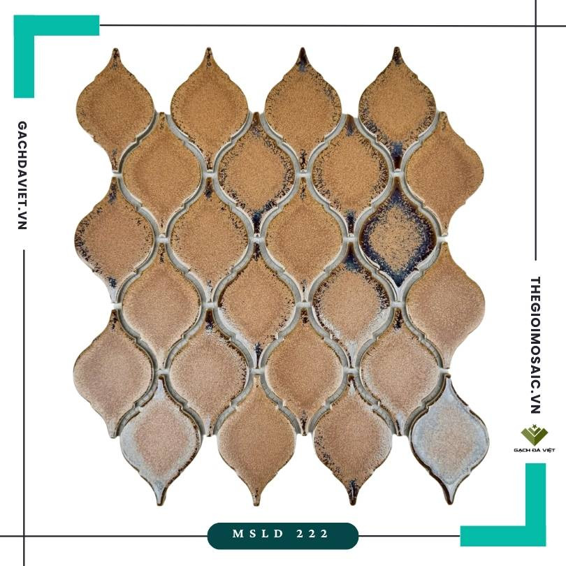 Gạch mosaic lồng đèn màu nâu MSLD 222