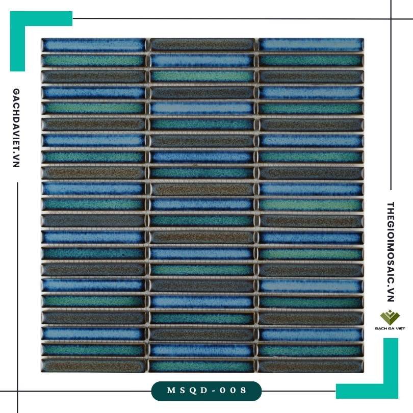 Gạch mosaic que đũa mix màu KT 12x92mm MSQD-008