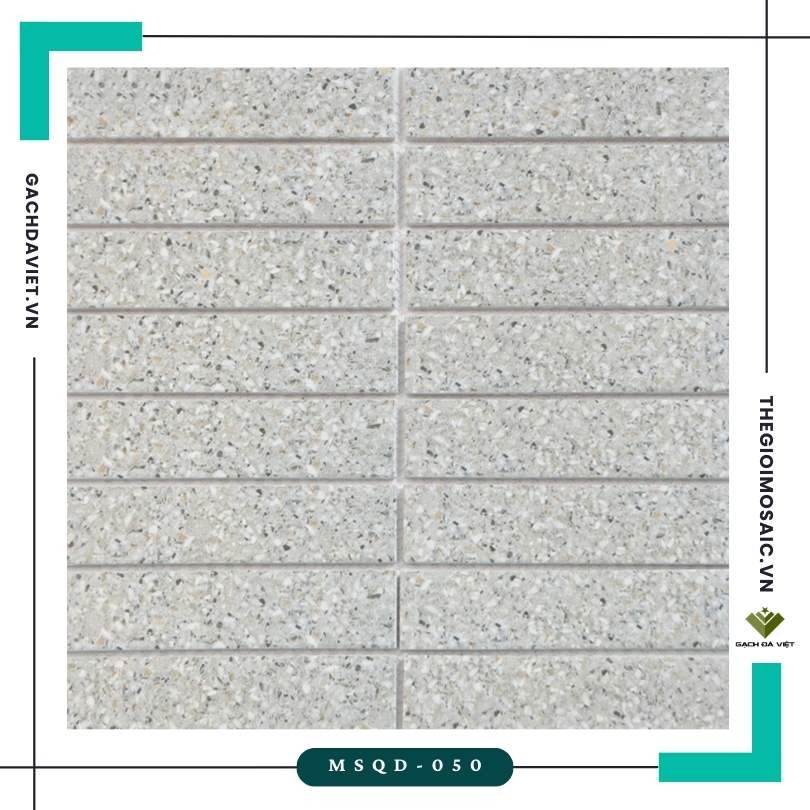 Gạch mosaic que đũa màu xám có đốm chấm KT 32,5x145mm MSQD-050