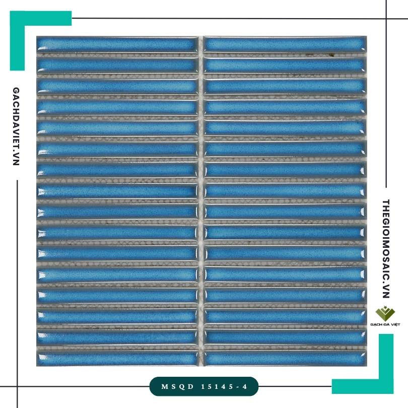 Gạch mosaic que đũa màu xanh dương KT 15x145mm MSQD 15145-4