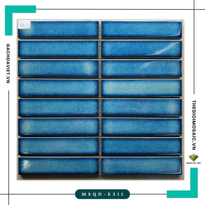 Gạch mosaic que đũa màu xanh KT 32x145mm MSQD-E311