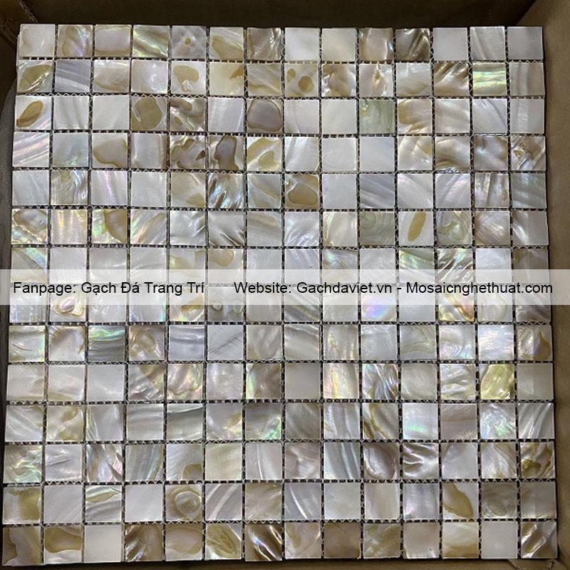 Gạch mosaic xà cừ chip vuông KT 300x300 VMSXC001