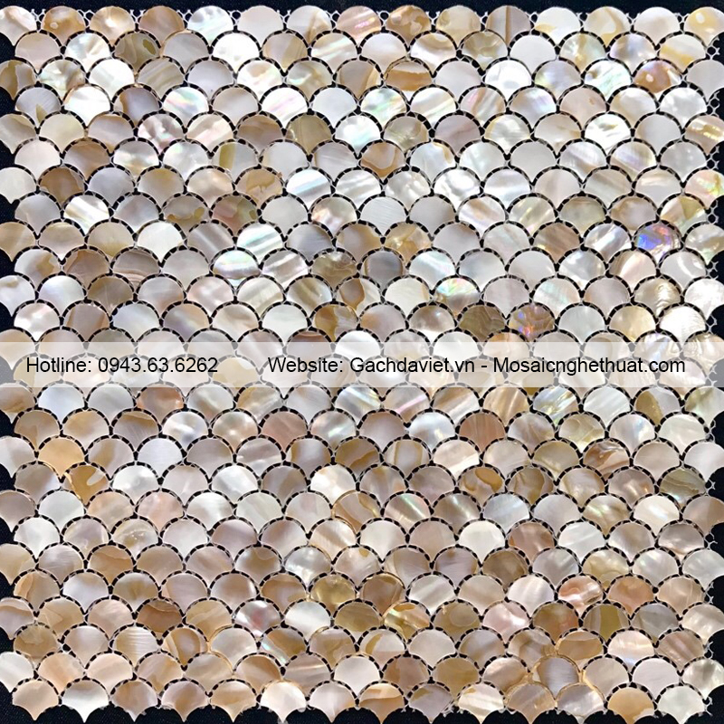 Gạch mosaic xà cừ vảy cá VMSXC021