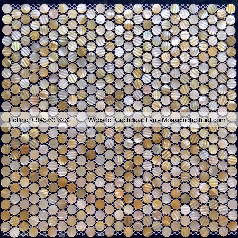 Gạch mosaic xà cừ bi tròn VMSXC022