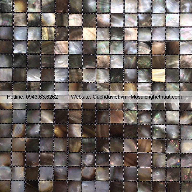 Gạch mosaic xà cừ sác đen VMSXC10