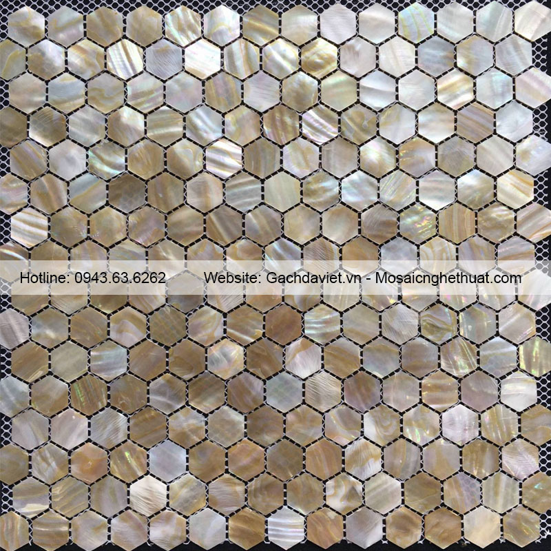 Gạch mosaic xà cừ lục giác VMSXC014