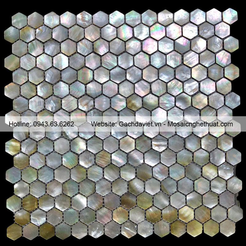 Gạch mosaic xà cừ lục giác VMSXC013