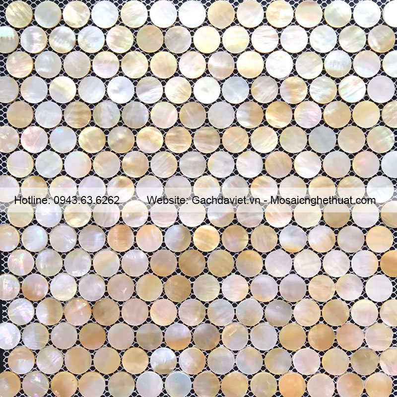Gạch mosaic xà cừ bi tròn VMSXC012