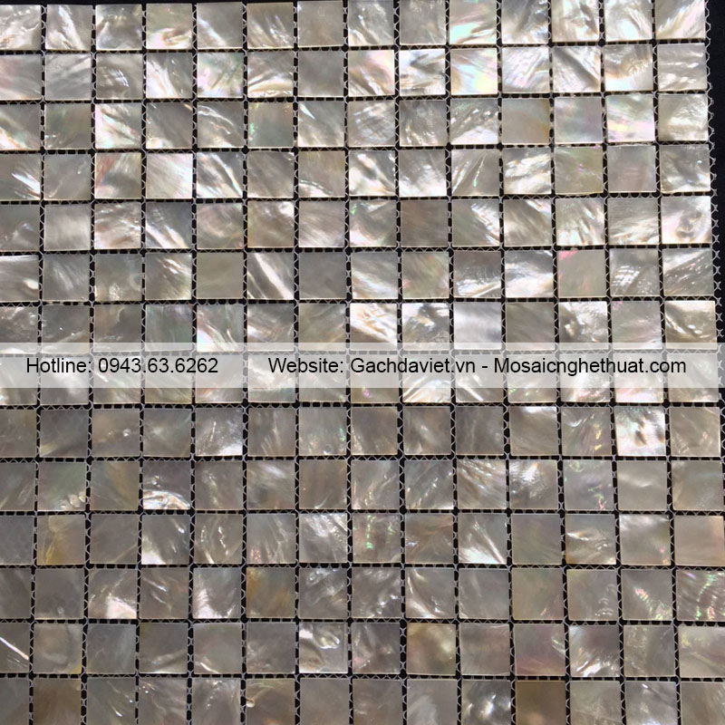 Gạch mosaic xà cừ chip vuông VMSXC09