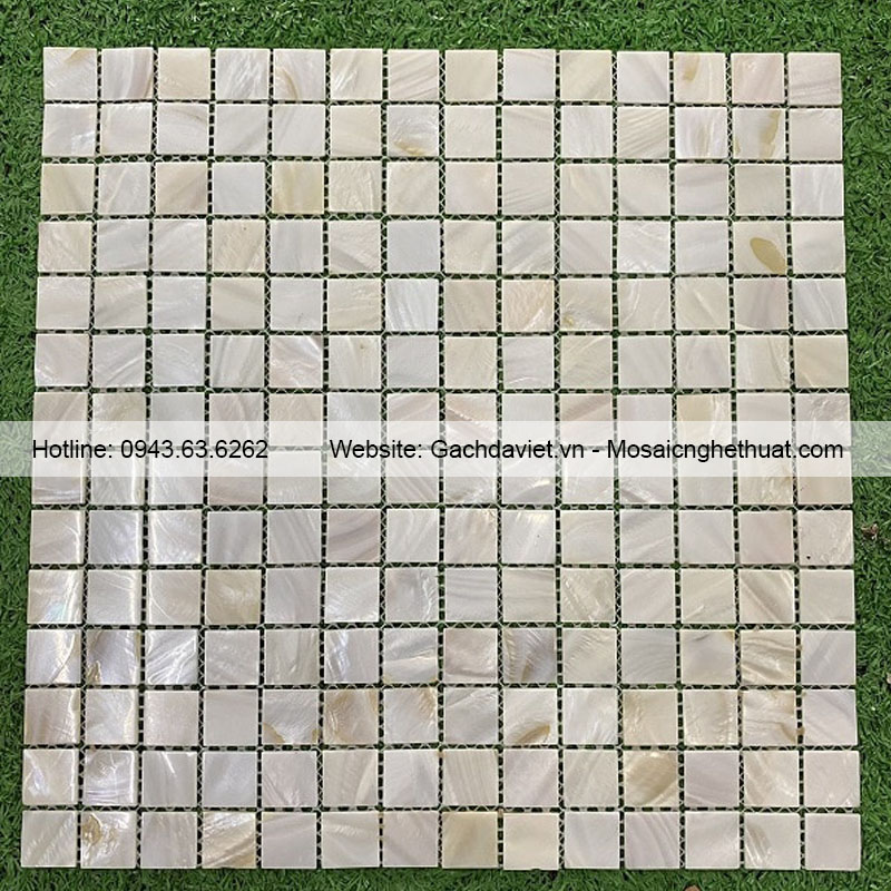 Gạch mosaic xà cừ màu trắng VMSXCV-009