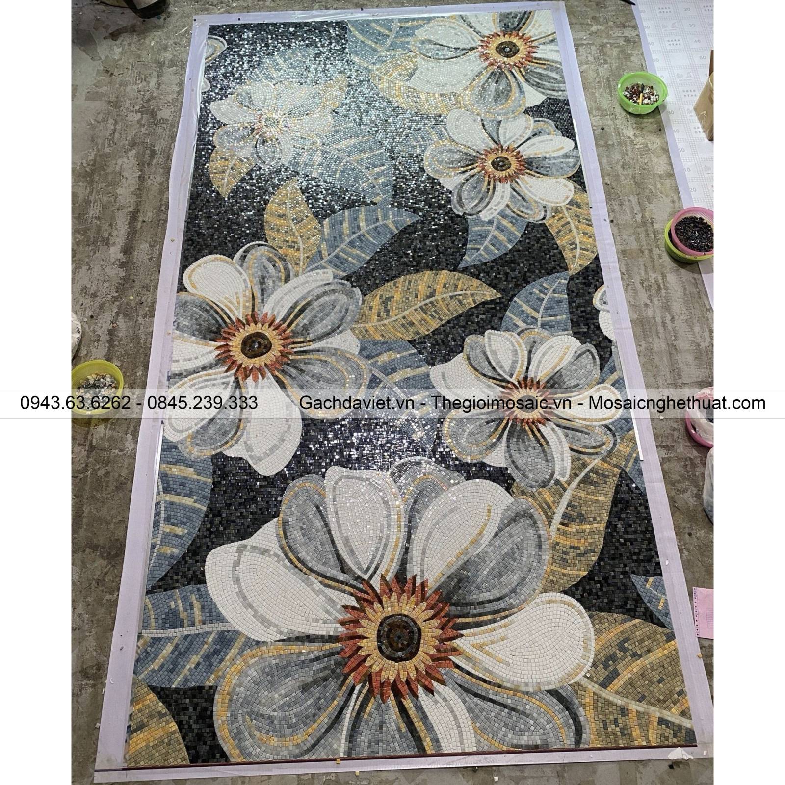 Tranh mosaic nghệ thuật hình hoa VTMSH-0065