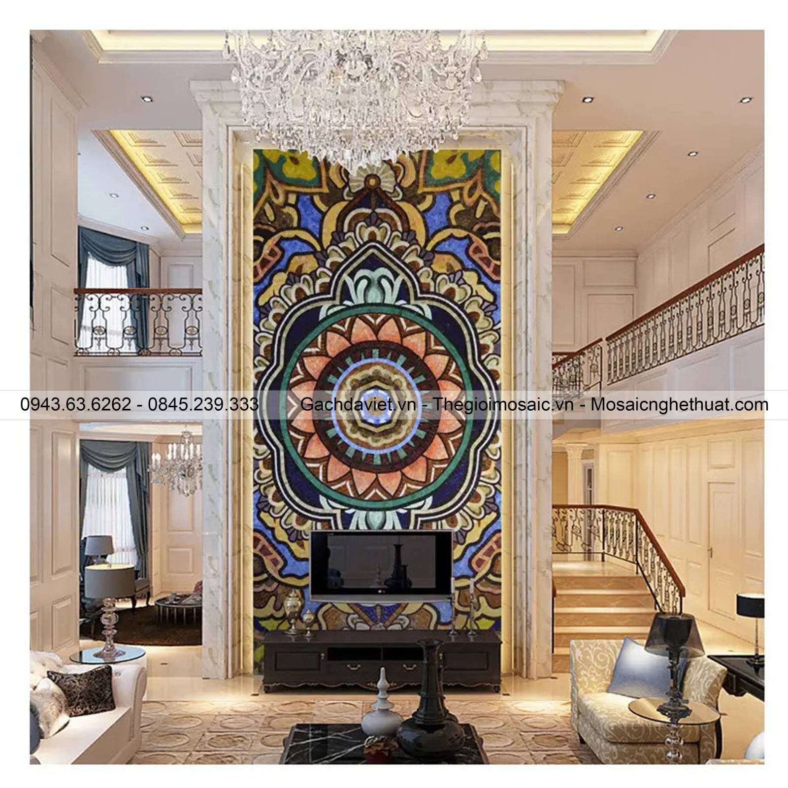 Tranh mosaic nghệ thuật hoa thổ cẩm VTMSH-0047