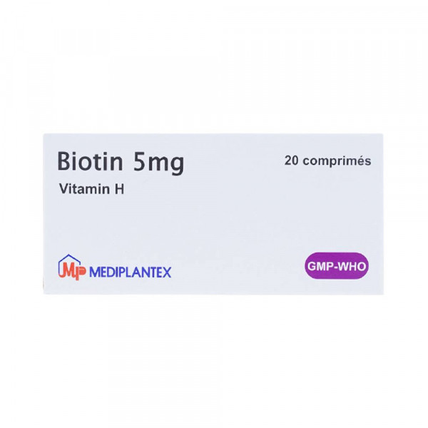 Biotin 5Mg _Mediplantex Trắng (H/2 Vỉ X 10 Viên)