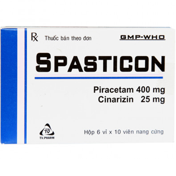 Spasticon (Piracetam 400Mg, Cinarizin 25Mg) _Trà Vinh (H/60V)