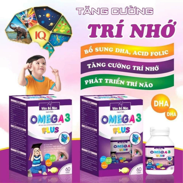 Kẹo Viên Bổ Não Omega 3 Pluss _ Tím (L/60 Viên) K168