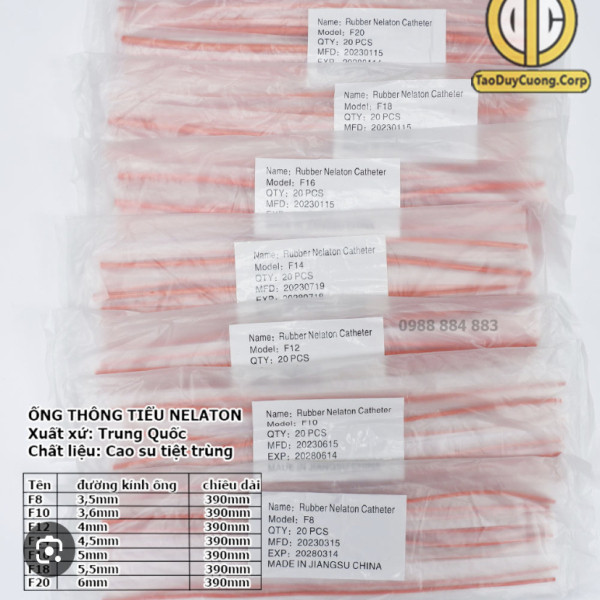 Dây Xông Tiểu Nelaton Số 16 (Bịch/20 Cái) Người Lớn
