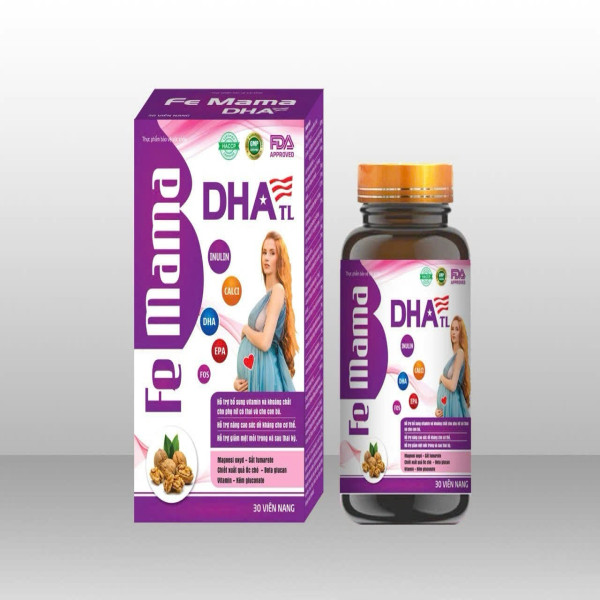 Fe Mama Dha Bổ Bầu _Zn (Lọ30V) Tím- K60H