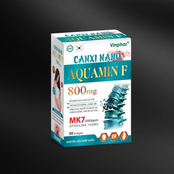 Aquamin F 800 Canxi Nano _Vinphar (Lọ30 Viên) Cột Sống