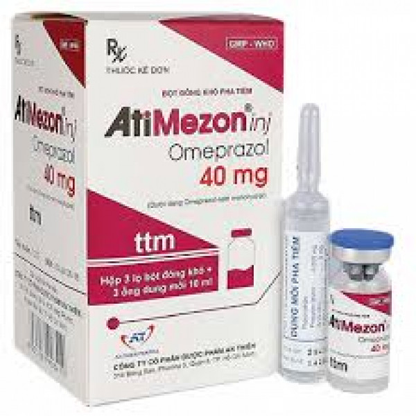 Atimezon 40Mg Tiêm (Omeprazol) _At (H/3Lọ Bột +3 Lọ Dung Môi )