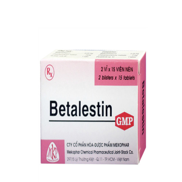 Betalestin Mekophar (Hộp 2 Vỉ X 15 Viên)