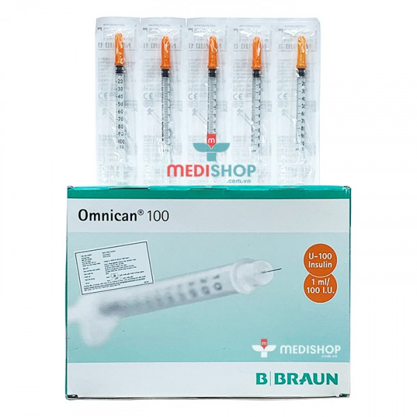 Kim Đầu Đỏ Omnican 40 U-40 Insulin Braun (H/100C)