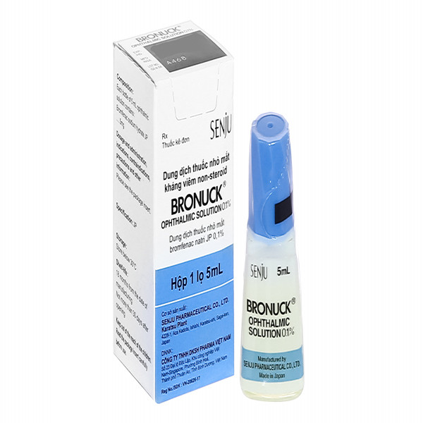 Bronuck Nhỏ Mắt (Bromfenac Natri 0,1%) _Senju Pharmaceutical (Lọ5Ml)