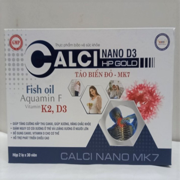Calci Nano D3 Tảo Biển Đỏ Mk7 Gỗ Trắng _Hp Gold (H2 Lọ30V)