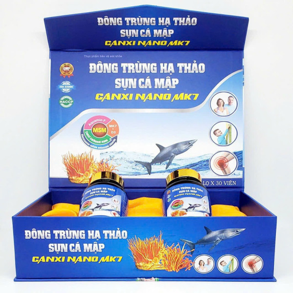 Đông Trùng Hạ Thảo Sụn Cá Mập Chữ Nhỏ _Gỗ (H2 Lọ X 30 Viên) K36H