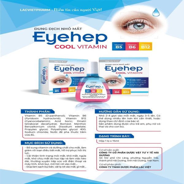 Nhỏ Mắt Eyehep Cool Vitamin _Hd (Lọ15Ml)