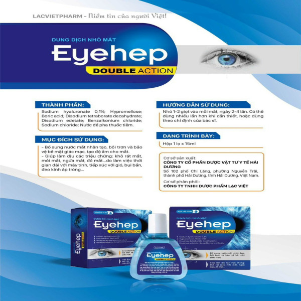 Eyehep Double Action Nước Mắt Nhân Tạo _Hd (Lọ15Ml)