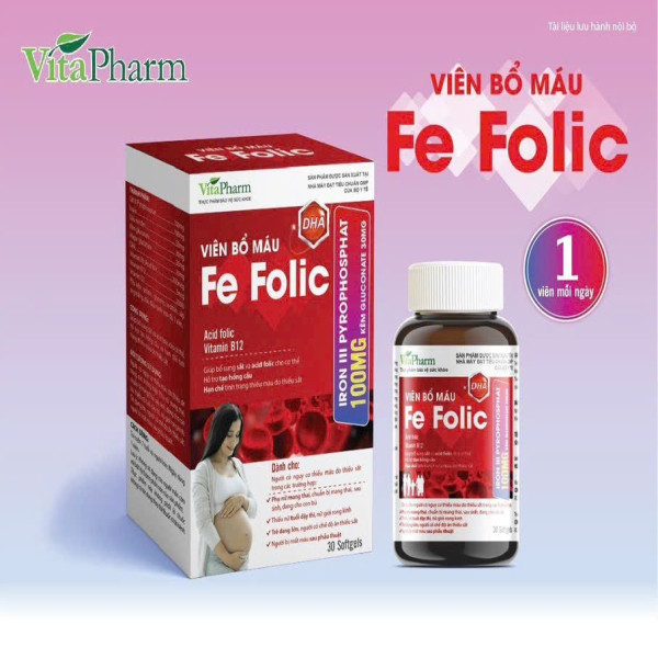 Viên Bổ Máu Fe Folic _Vita Us (Lọ/30V)