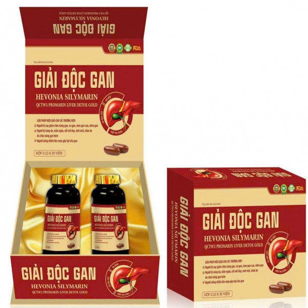 Giải Độc Gan Việt Sylimarin _ Gỗ Đỏ (H 2 Lọ X 30V) Hevonia