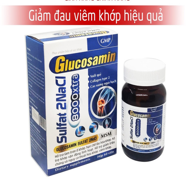 Glucosamin 8000Xtra (Chữ Vàng, Đau Gối) Yn (Lọ60V)