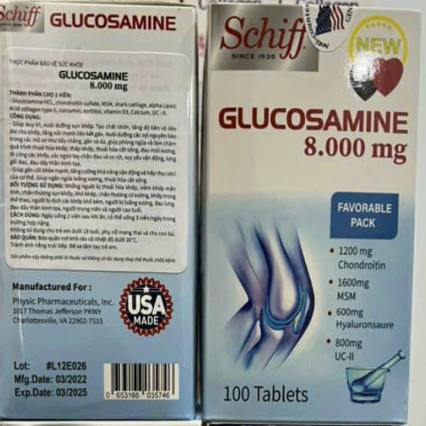 Glucosamin 8000Mg Schiff _Mỹ (Lọ100V)