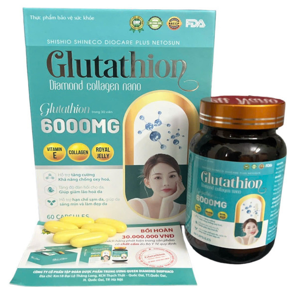 Glutathion 6000Mg Viên Uống Trắng Da _Gỗ Xanh (H60V) K60
