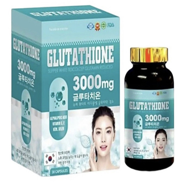 Glutathione 3000 Viên Uống Trắng Da _Gỗ Xanh (Hộp1 Lọ30 Viên )