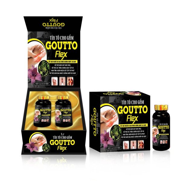 Gouto Flex Tía Tô Cao Gắm Trị Gút _Gỗ Đen (H/2 Lọ X 30V) K46- D8.26