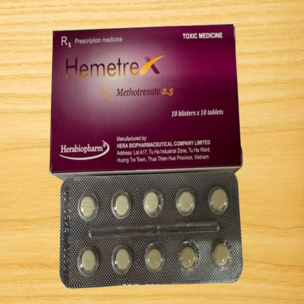 Hemetrex (Methotrexate 2,5Mg) _Hera Vn (Hộp 10 Vỉ X 10V)