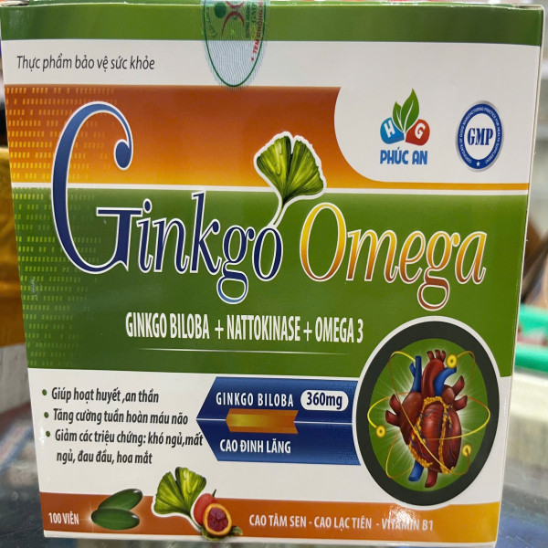 Ginko Omega Phúc An Xanh ( 10 Vỉ X 10 Viên)