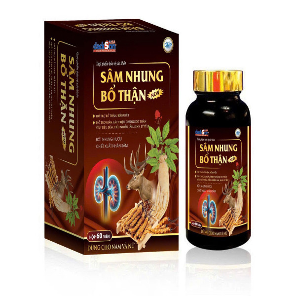 Sâm Nhung Bổ Thận 60 Viên Gỗ Md Mới
