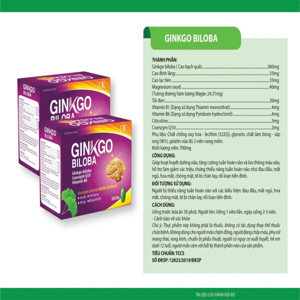 Ginko Biloba Tím Hải Linh Hộp 100 Viên