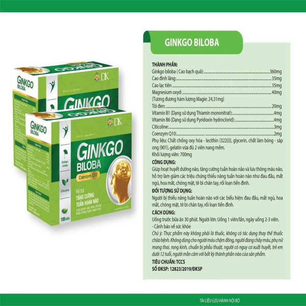 Ginko Biloba Xanh Hải Linh Hộp 100 Viên